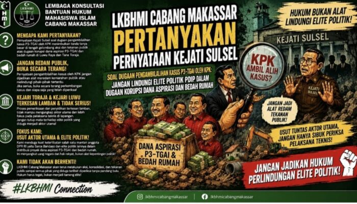 LKBHMI Makassar Desak Kejati Sulsel Transparan soal Dugaan Pengambilalihan Kasus P3-TGAI oleh KPK