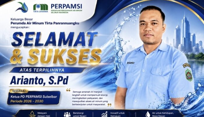 Perumda Air Minum Tirta Panrannuangku Ukir Sejarah, Arianto Resmi Nahkodai PD PERPAMSI Periode 2026–2030