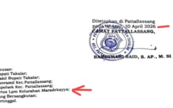 Diduga Langgar Prosedur dan Administrasi, Pemberhentian Kepala Lingkungan di Kelurahan Pappa Takalar Tuai Sorotan