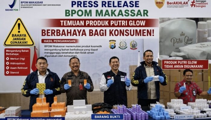 BBPOM Makassar Bongkar Pabrik Kosmetik Ilegal Bermerkuri, Omzet Capai Rp65 Juta per Pekan, Diduga Milik Putri Glow