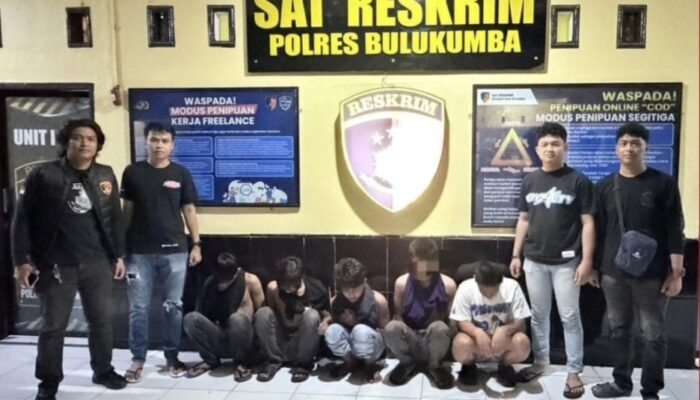 Resmob Bulukumba Tangkap Lima Terduga Pelaku Penganiayaan Korban Mengalami Luka Tusuk Serius Dada