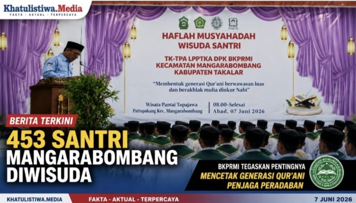 453 Santri Mangarabombang Diwisuda, BKPRMI Tegaskan Pentingnya Mencetak Generasi Qur’ani Penjaga Peradaban