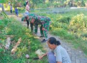 Koramil 1426-04/Galesong Bersama Warga Gelar Karya Bakti Bersihkan Jalan dan Drainase