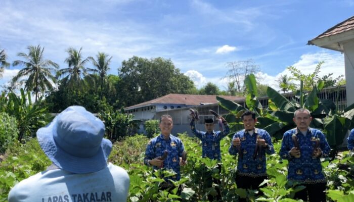 Sukses Bina Warga Binaan, Lapas Takalar Panen 35 Kg Terong