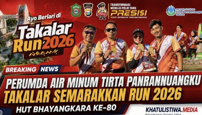 Perumda Air Minum Tirta Panrannuangku Meriahkan Takalar Run 2026, Dukung HUT Bhayangkara ke-80