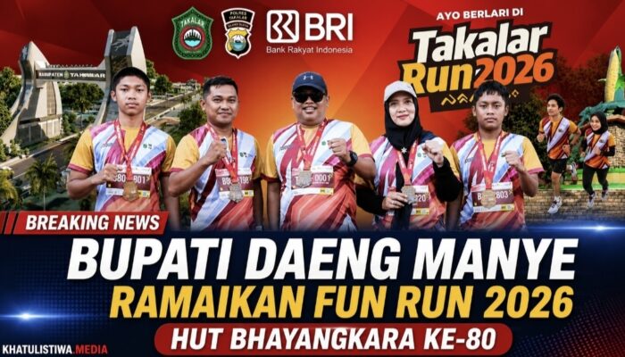 Bupati Takalar Turun Langsung Meriahkan Takalar Run 2026, Ribuan Pelari Semarakkan HUT Bhayangkara ke-80