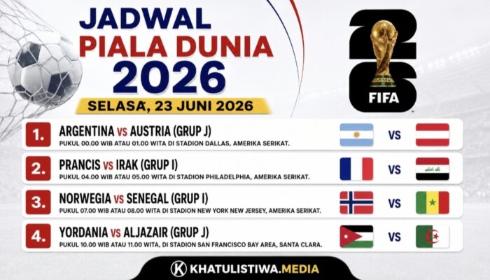 Empat Laga Panas Piala Dunia 2026 Hari Ini: Argentina-Austria, Prancis-Irak, Norwegia-Senegal, Yordania-Aljazair