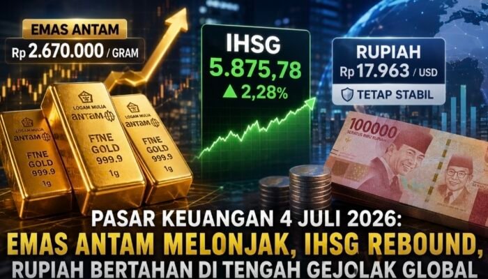 Emas Terbang, IHSG Menguat, Rupiah Stabil: Begini Peta Pasar Keuangan 4 Juli 2026