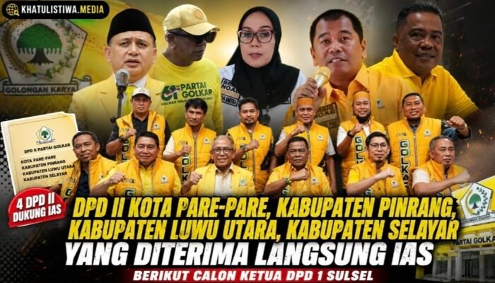 Musda Golkar Sulsel Memanas! IAS Didukung Empat DPD II. Appi, Andi Ina, Rahman Pina dan Usman Marham Siap Bertarung