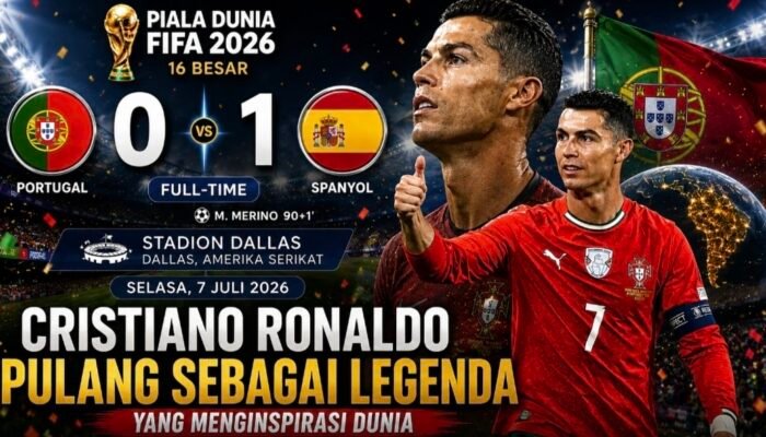 Spanyol Menang 1 -0, Dunia Beri Hormat untuk Cristiano Ronaldo yang Menutup Babak Bersejarah