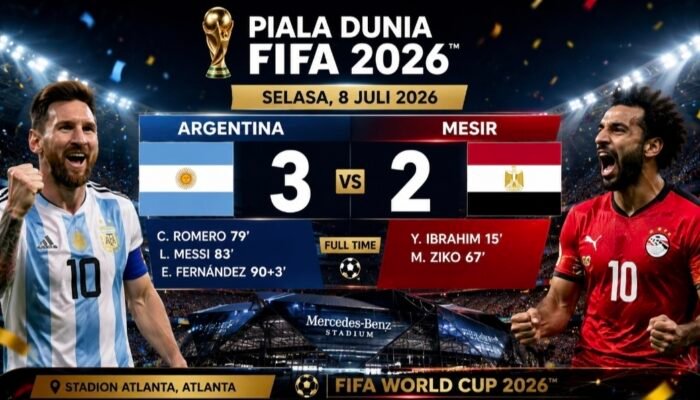 Argentina Bangkit dari Neraka! Tertinggal 0-2, Albiceleste Hancurkan Mesir 3-2 dan Lolos ke Perempat Final