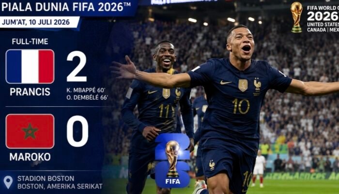 Prancis Hajar Maroko 2-0, Mbappé dan Dembélé Antar Les Bleus ke Semifinal Piala Dunia 2026