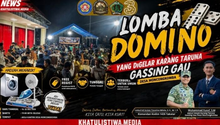 Ratusan Peserta Padati Lomba Domino Karang Taruna Gassing Gau Moncongkomba, Gratis dan Pererat Silaturahmi Warga