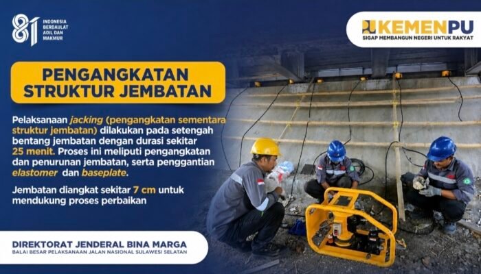 Jembatan Sungai Lengkese 1 Takalar Tetap Dibuka, BBPJN Sulsel Pastikan Aman Saat Pekerjaan Jacking