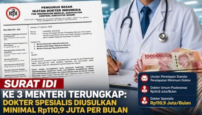 Gaji Dokter Diusulkan Tembus Rp110,9 Juta! IDI Rinci Umum RS Rp30,8 Juta dan Puskesmas Rp34,8 Juta