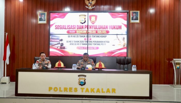 Polres Takalar Terima Tim Bidkum Polda Sulsel, Personel Diperkuat Pemahaman Aturan Hukum Terbaru