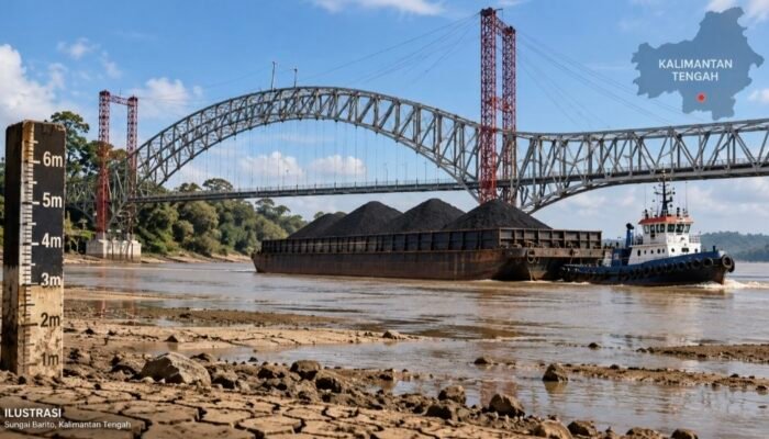 Sungai Barito Surut, Angkutan Batu Bara Terganggu dan Biaya Tongkang Melonjak