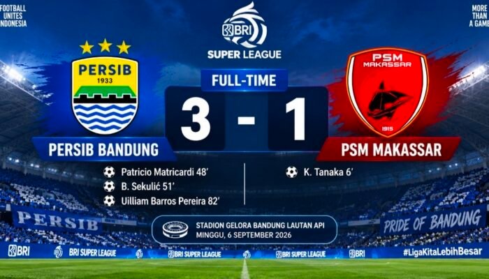 Comeback Brutal Persib! PSM Unggul Dulu, Maung Bandung Balik Hantam 3-1
