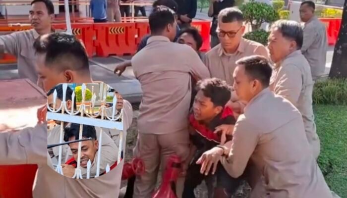 Aksi GAM Memanas, Leher Peserta Aksi Diduga Ditekan Pakai Lengan di Kantor Pertamina Sulsel, Soroti Kelangkaan BBM dan LPG 3 Kg