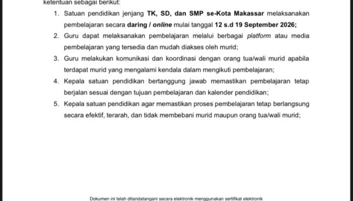 Antrean BBM Mengular, Pemkot Makassar Paksa Sekolah Daring Mulai Hari Sabtu