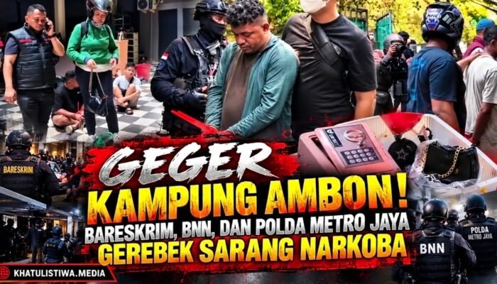 Tim Gabungan Bareskrim, BNN, dan Polda Metro Jaya Gerebek Kampung Ambon, Sita Narkoba hingga Senjata Tajam