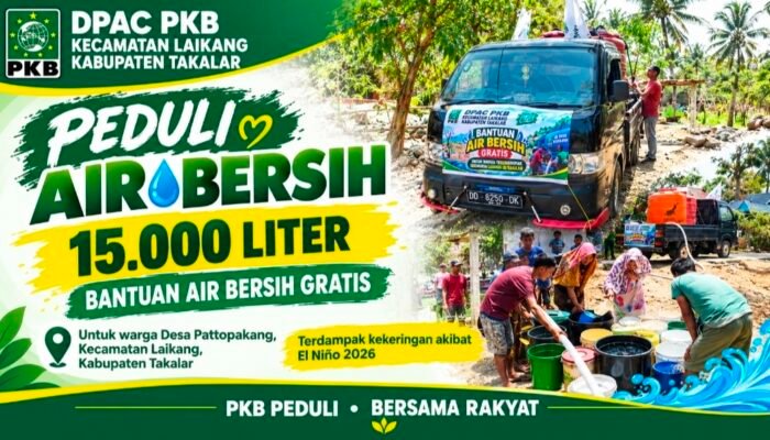 Warga Pattopakang Takalar Kesulitan Air Bersih, DPAC PKB Laikang Turun Tangan Salurkan 15.000 Liter Air